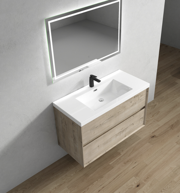 Keetchen Houston 42" Floating Vanity in Light White Oak - Image 3