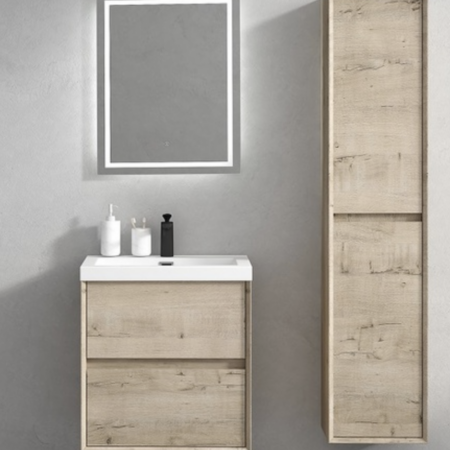 Keetchen Houston 24" Floating Vanity in Light White Oak - Image 2