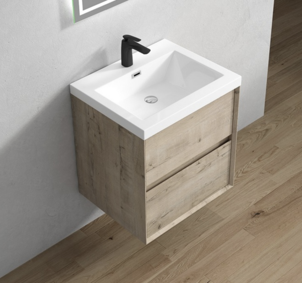 Keetchen Houston 24" Floating Vanity in Light White Oak - Image 4