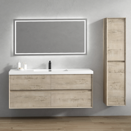 Keetchen 60" Houston Floating Vanity in Light White Oak - Image 2