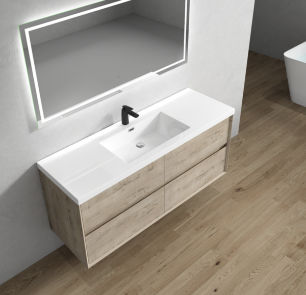 Keetchen 60" Houston Floating Vanity in Light White Oak - Image 3