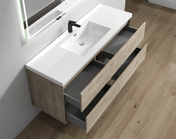 Keetchen 60" Houston Floating Vanity in Light White Oak - Image 4