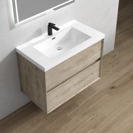 Keetchen 36" Houston Floating Vanity in Light White Oak - Image 3