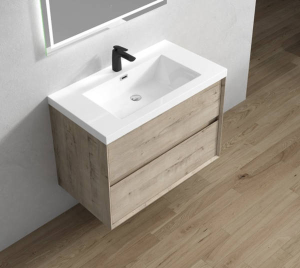 Keetchen 36" Houston Floating Vanity in Light White Oak - Image 3