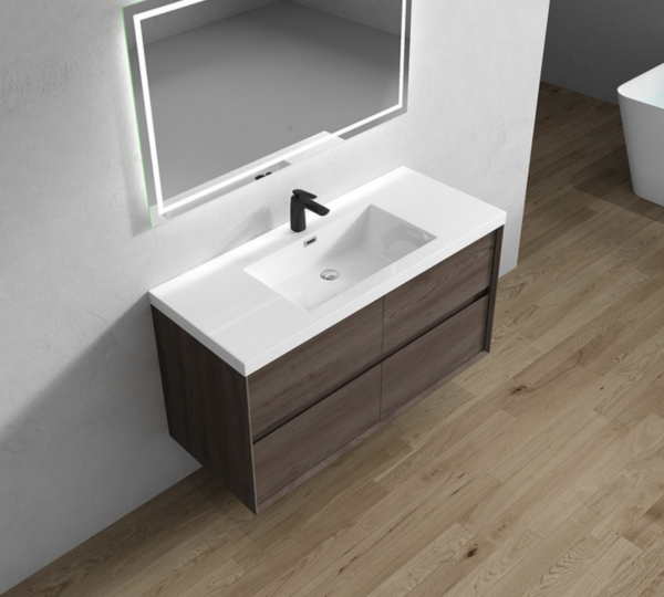 Keetchen 48" Houston Floating Vanity in Red Oak - Image 3