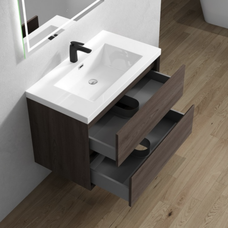 Keetchen 36" Houston Floating Vanity in Red Oak - Image 4