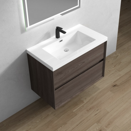 Keetchen 36" Houston Floating Vanity in Red Oak - Image 3