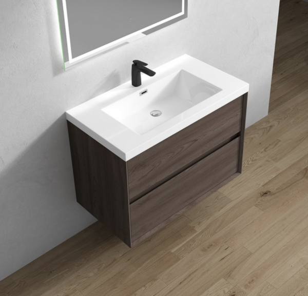 Keetchen 36" Houston Floating Vanity in Red Oak - Image 3