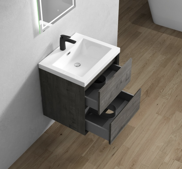 Keetchen Houston 24" Floating Vanity in Smoke Oak - Image 3