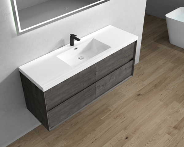 Keetchen 60" Houston Floating Vanity in Smoke Oak - Image 3