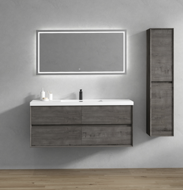 Keetchen 60" Houston Floating Vanity in Smoke Oak - Image 2