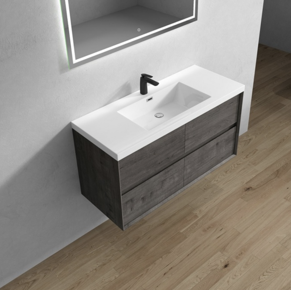 Keetchen 48" Houston Floating Vanity in Smoke Oak - Image 3