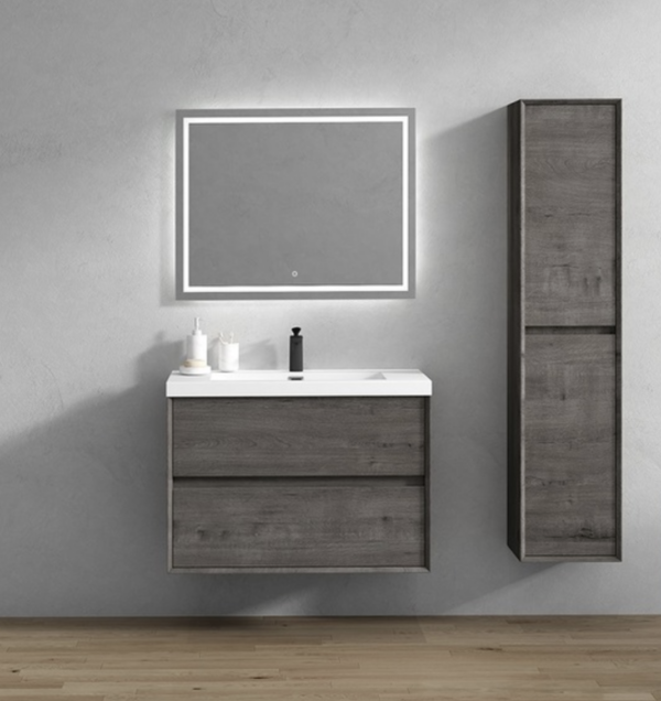 Keetchen 36" Houston Floating Vanity in Smoke Oak - Image 2