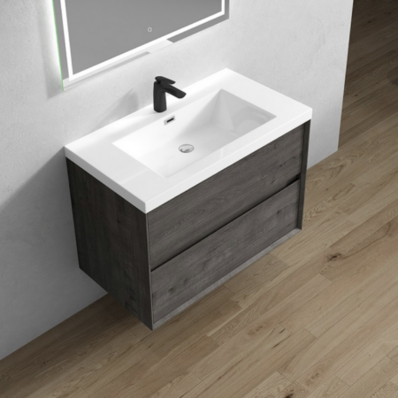 Keetchen 36" Houston Floating Vanity in Smoke Oak - Image 3