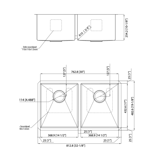 Keetchen 32" Stainless Steel Double Kitchen Undermount Sink - Image 2