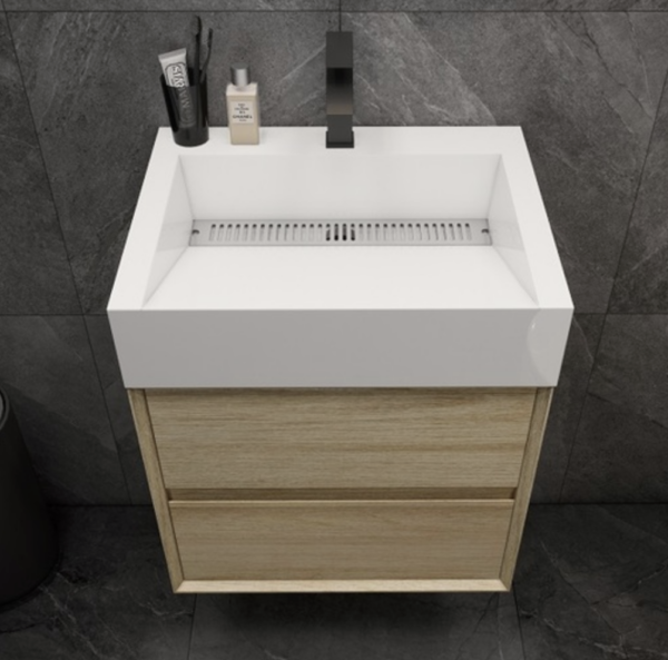 KEETCHEN  Dallas 24" Floating Vanity in Coffee Wood - Image 3