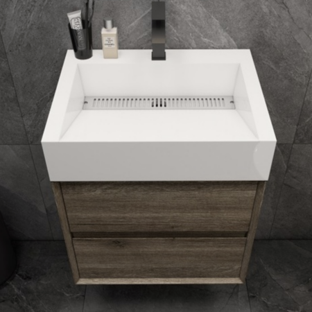 KEETCHEN  Dallas 24" Floating Vanity in Gray Oak - Image 3