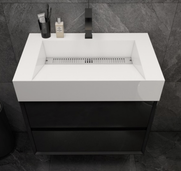 KEETCHEN Dallas 30" Floating Vanity in Gloss Black - Image 3