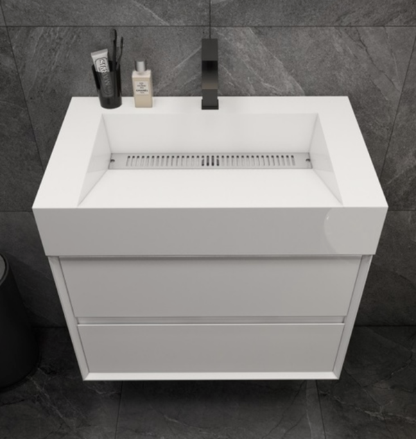 KEETCHEN Dallas 30" Floating Vanity in Gloss White - Image 3