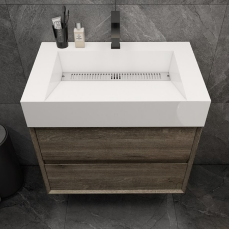 KEETCHEN Dallas 30" Floating Vanity in Gray Oak - Image 3