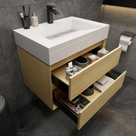 KEETCHEN Dallas 30" Floating Vanity in Teak Oak - Image 3