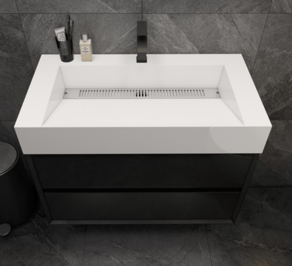 KEETCHEN Dallas 36" Floating Vanity in Gloss Black - Image 3