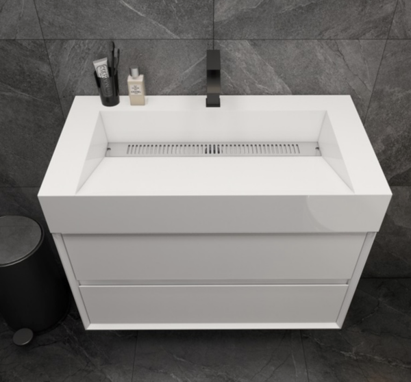 KEETCHEN Dallas 36" Floating Vanity in Gloss White - Image 4