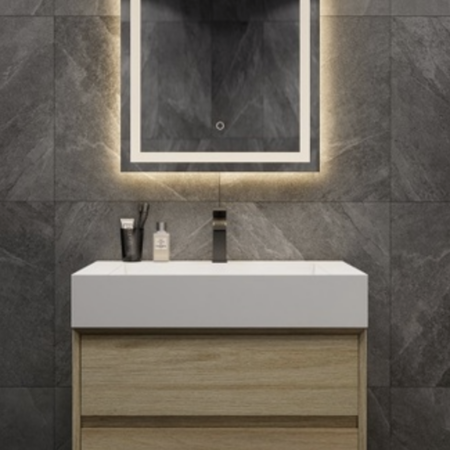 KEETCHEN Dallas 30" Floating Vanity in Coffee Wood - Image 2
