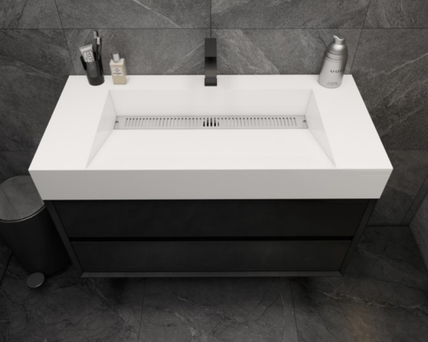 KEETCHEN Dallas 42" Floating Vanity in Gloss Black - Image 4