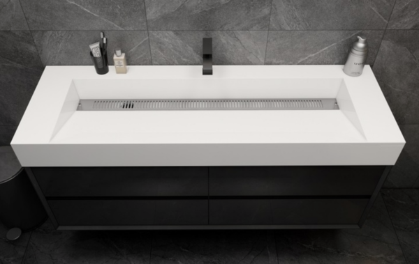 KEETCHEN Dallas 60" Floating Vanity in Gloss Black - Image 3