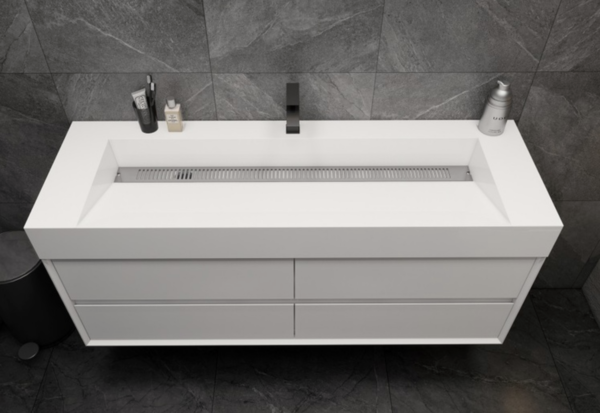 KEETCHEN Dallas 60" Floating Vanity in Gloss White - Image 3