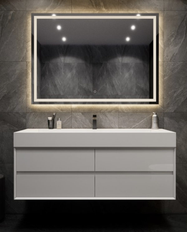 KEETCHEN Dallas 60" Floating Vanity in Gloss White - Image 2