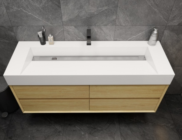 KEETCHEN Dallas 60" Floating Vanity in Teak Oak - Image 3