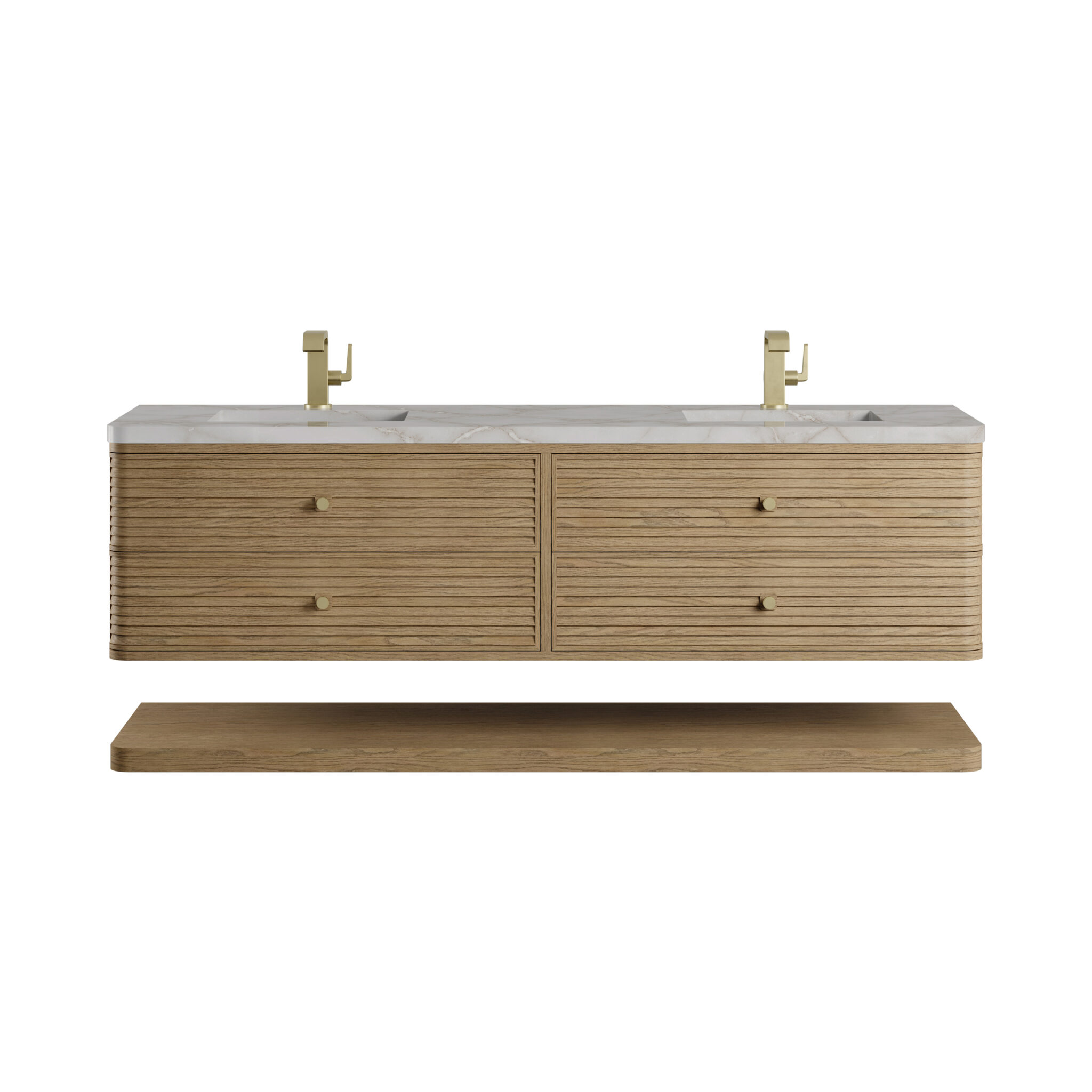 Allamari 72 Double Vanity, Dune Mist w: Single Hole 3 CM Victorian Silver Silestone Top