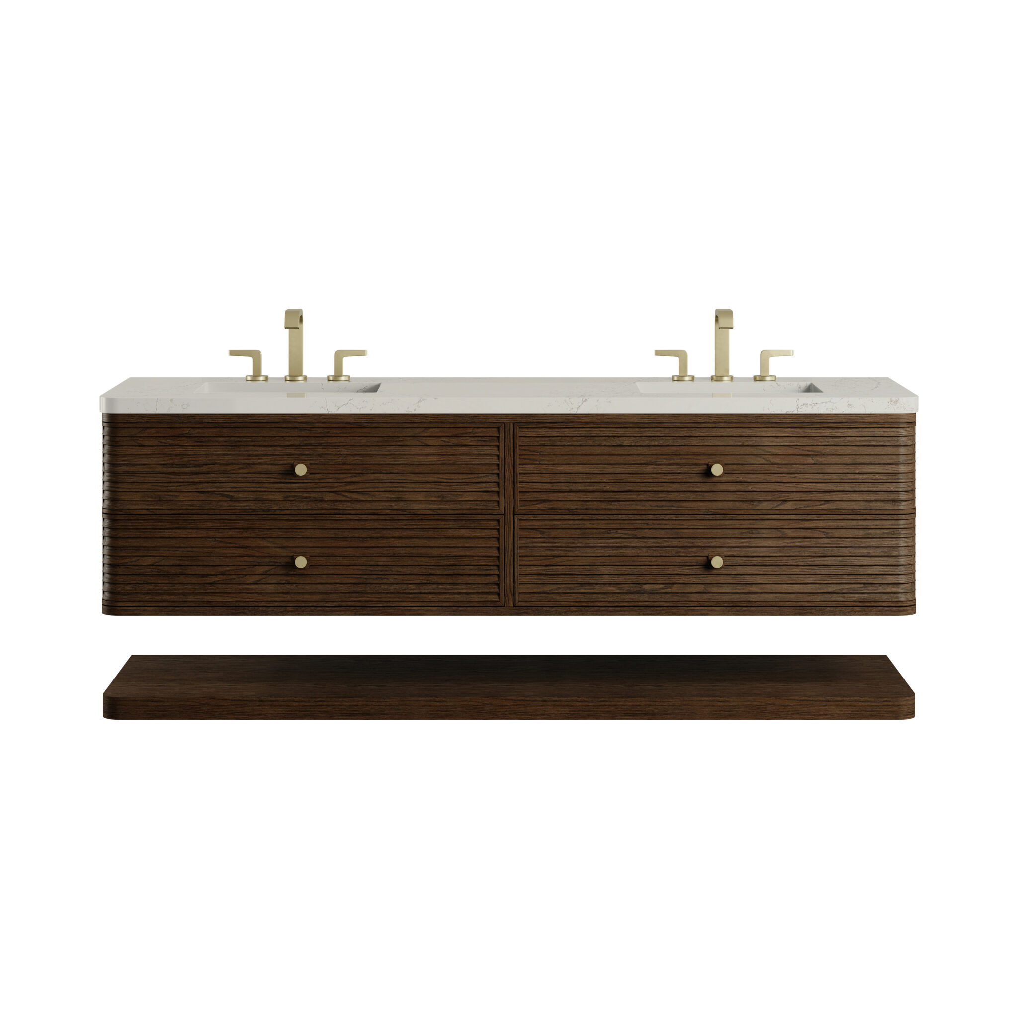 Allamari 72 Double Vanity, Sable w: 3 CM Siberian Silestone Top