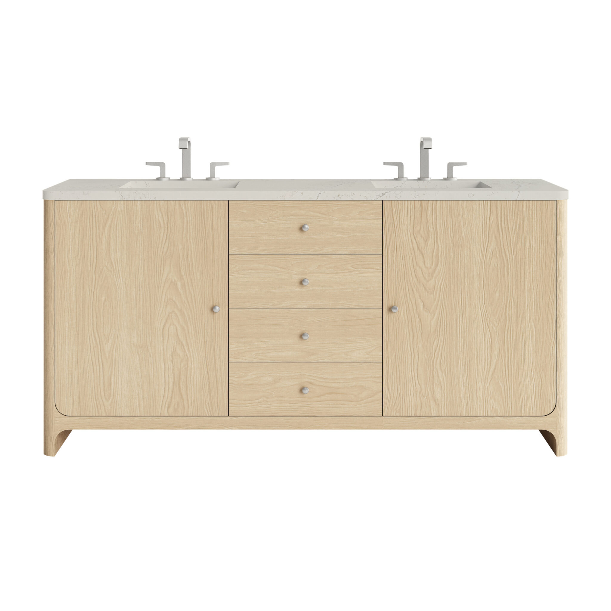 Gracyn 72 Double Vanity, Coastal Driftwood, w: 3 CM Siberian Silestone Widespread Top