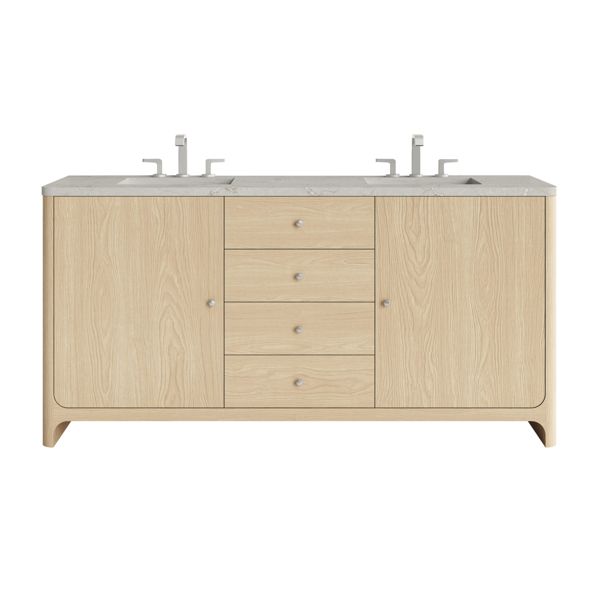 Gracyn 72 Double Vanity, Coastal Driftwood, w: 3 CM Victorian Silver Quartz Widespread Top