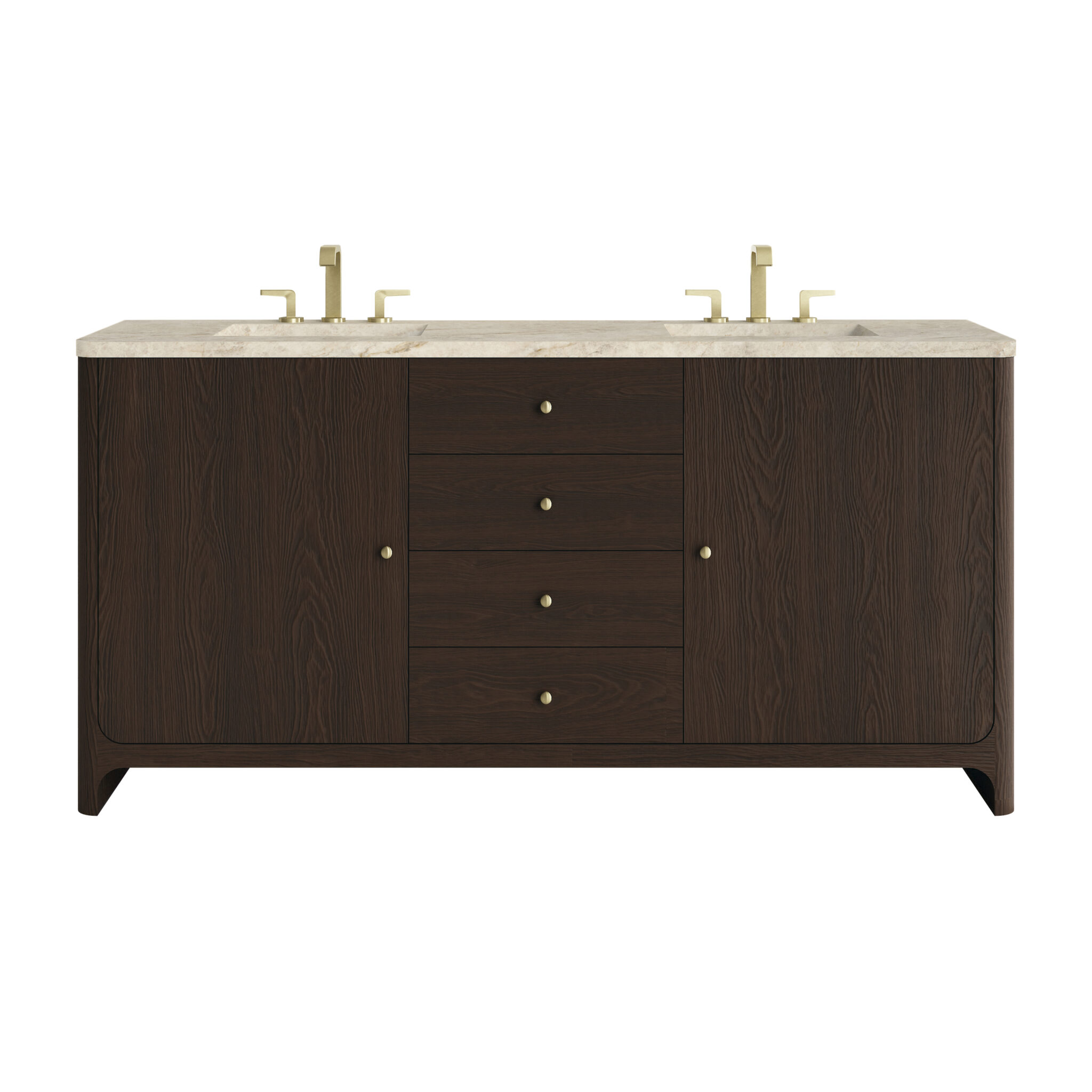 Gracyn 72 Double Vanity, Sable, w: 3 CM Tajnar Eclos Widespread Top