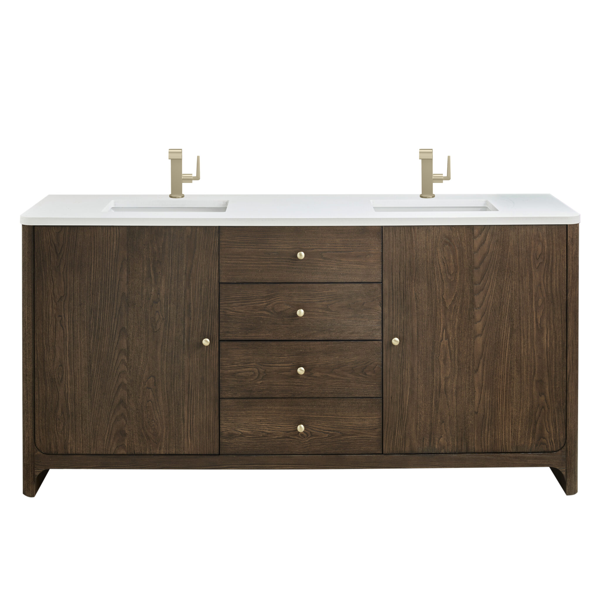 Gracyn 72 Double Vanity, Sable, w: 3 CM White Zeus Quartz Top