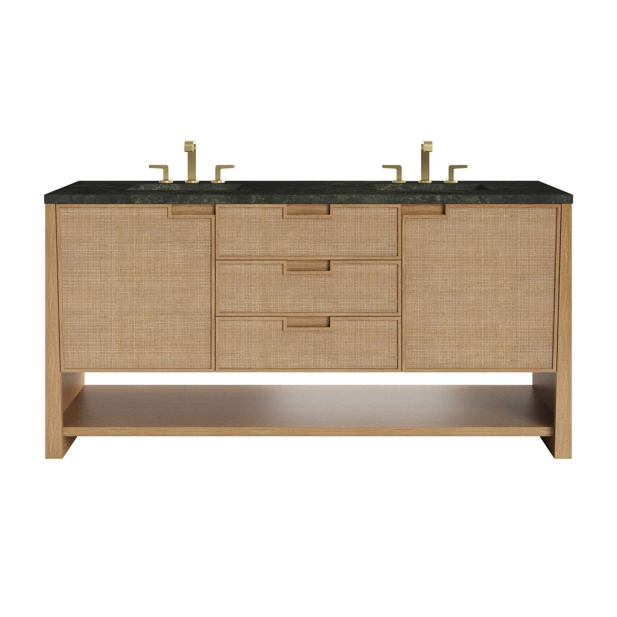 Solene 72 Double Vanity, Seaside Oak, w: 3 CM Phantome Eclos Top