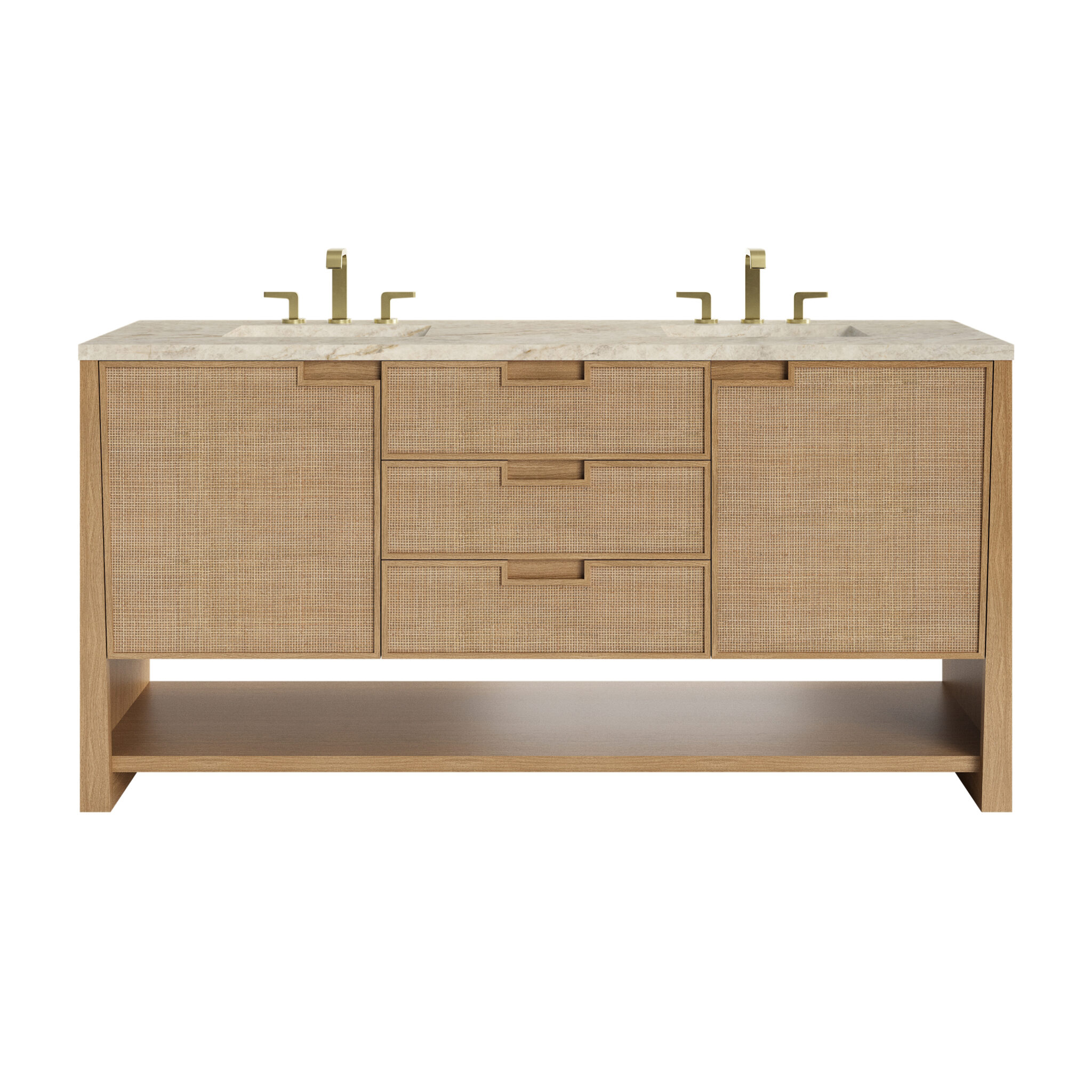 Solene 72 Double Vanity, Seaside Oak, w: 3 CM Tajnar Eclos Top